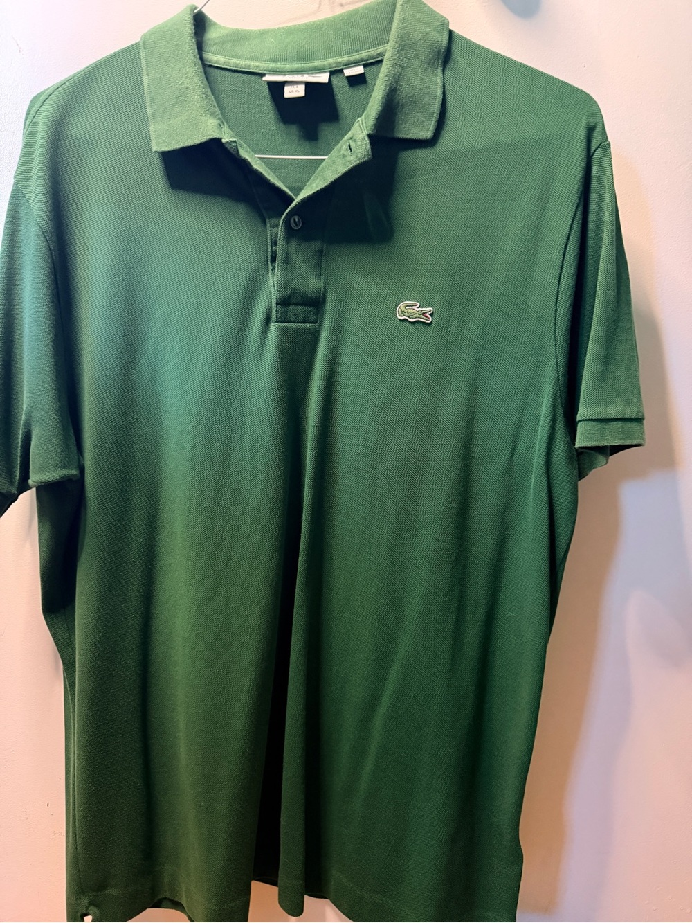 Lacoste Green Men's Classic Cotton Polo with Embroidered Crocodile
